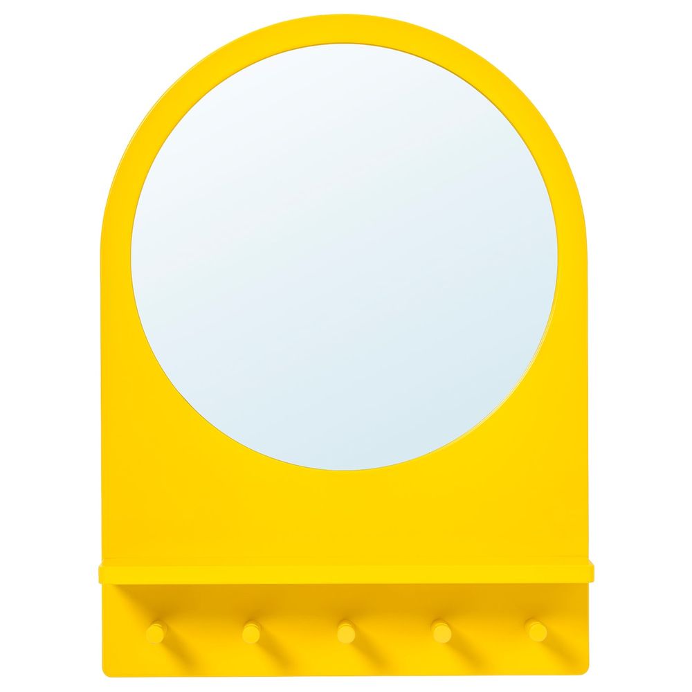 Зеркало с полкой и крючками, желтый 50x68 см IKEA САЛТРЁД 003.692.67 - фото 1