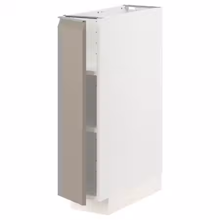 METOD Напольный шкаф с полками - белый/Upplöv матовый темно-бежевый 20x60 см