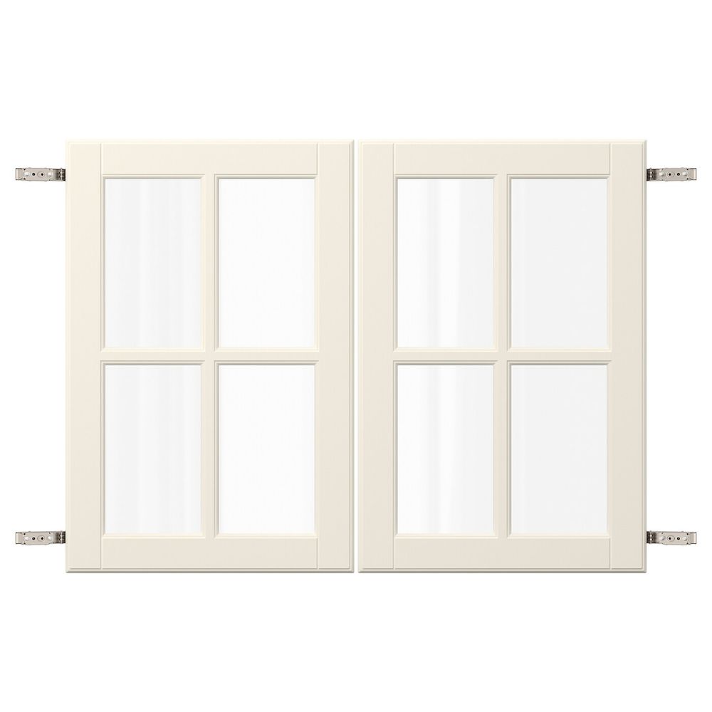 Пара дверец с петлями, белый с оттенком 80x60 см IKEA BODBYN БУДБИН 992.850.99 - схема-чертеж с размерами
