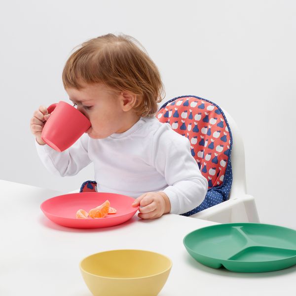 Кружка, светло-красный/желтый 25 сл IKEA HEROISK ХЭРОИСК 904.268.62 - фото 3