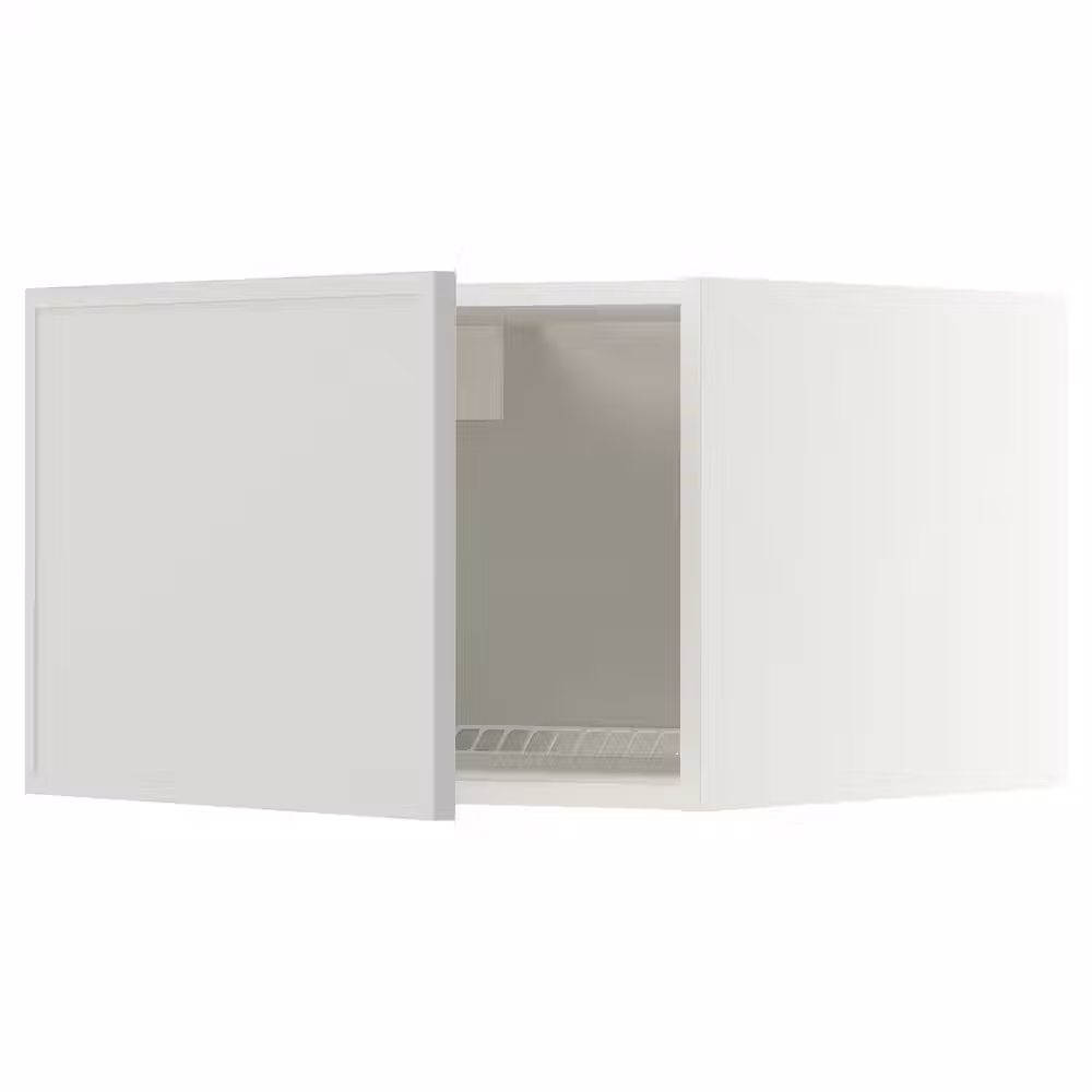 METOD Верхний шкаф д/холодильн/морозильн - белый/Aspudden светло-серый 60x40 см - фото 1