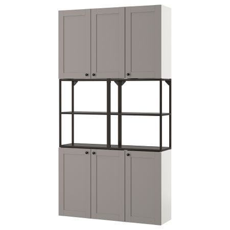 Комбинация для хранения, антрацит, серый каркас, 120x32x225 см IKEA BEGIVENHET БЕГИВЕНХЕТ 093.314.25