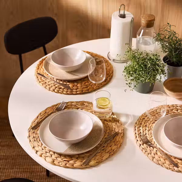 SOARÉ Салфетка под прибор - водный гиацинт 37 см - схема-чертеж с размерами