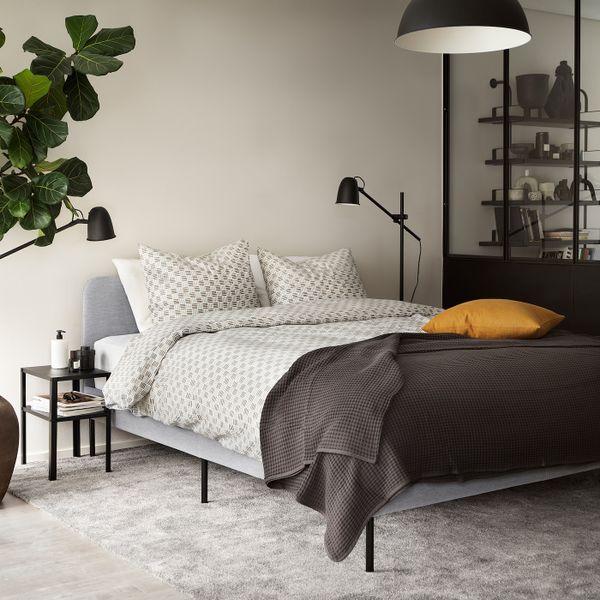 Пододеяльник и 2 наволочки, белый, серый 200x200/50x70 см IKEA SILVERFRYLE СИЛВЕРФРЮЛЕ 104.695.96 - фото 2