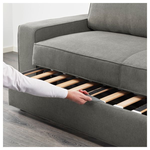 Диван-кровать 3-местный ВИЛАСУНД, Бурред серо-зеленый - фото 2