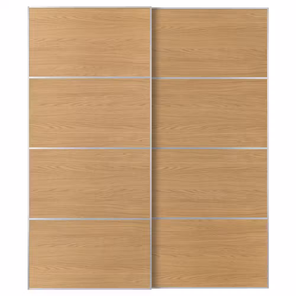 MEHAMN Пара раздвижных дверей - алюминий/двусторонний под дуб 200x236 см - фото 1