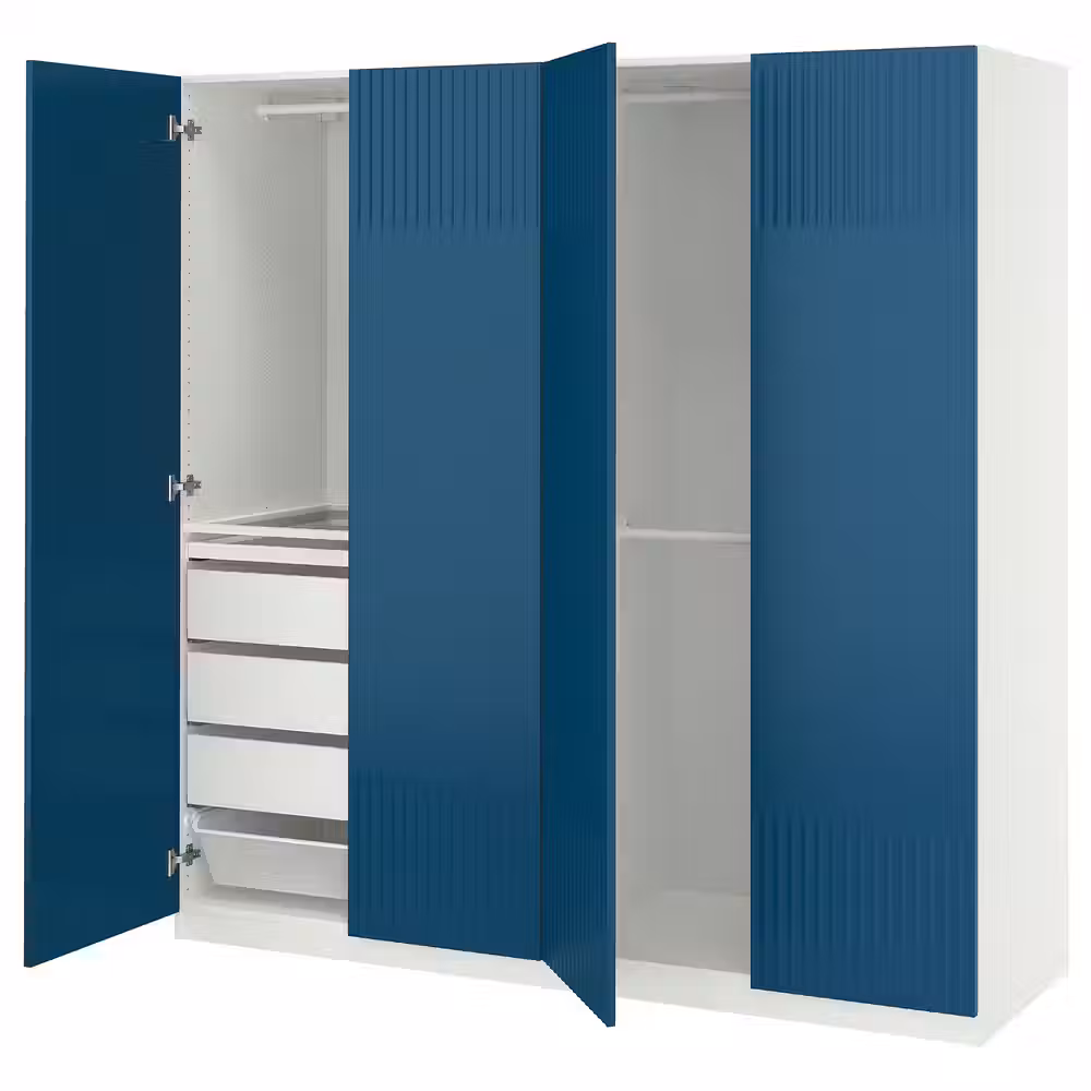 PAX / FYRUDDEN Гардероб, комбинация - белый/белый 200x60x201 см - фото 1