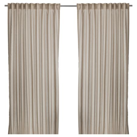 Гардины, 1 пара ВИВАН, бежевый (145x300 см)