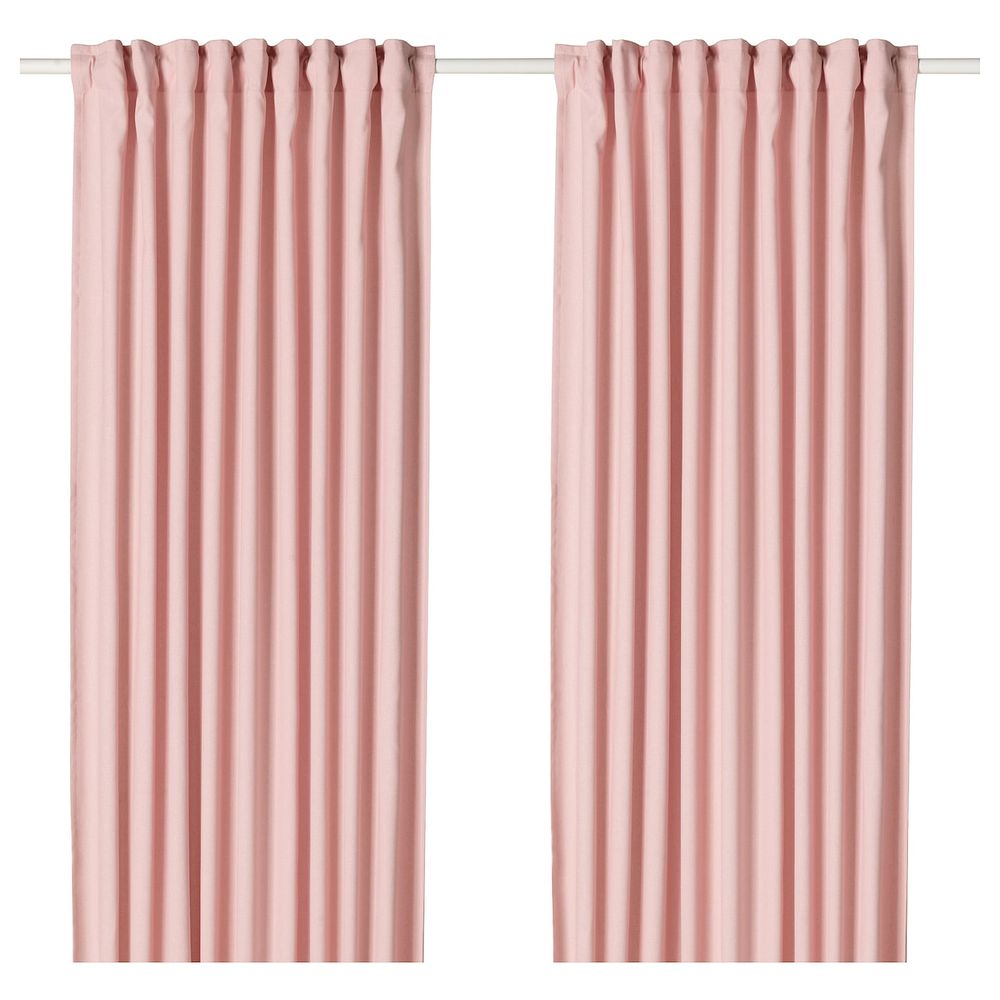 Затемняющие гардины, 2 шт., светло-розовый 145x300 см IKEA HANNALENA ХАННАЛЕНА 504.095.48 - фото 1