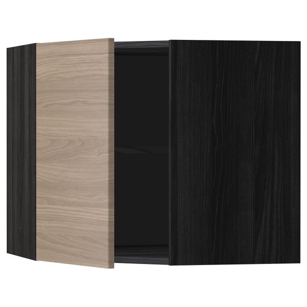 Угловой навесной шкаф с полками, 68x60 см, черный, Brokhult светло-серый IKEA METOD МЕТОД 299.185.90 - фото 1