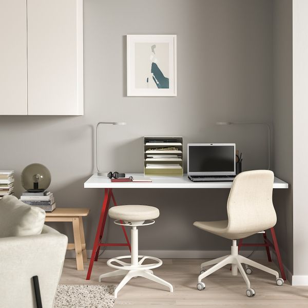 Стол, белый, красный 150x75 см IKEA LINNMON ЛИННМОН / LERBERG ЛЕРБЕРГ 193.309.63 - схема-чертеж с размерами