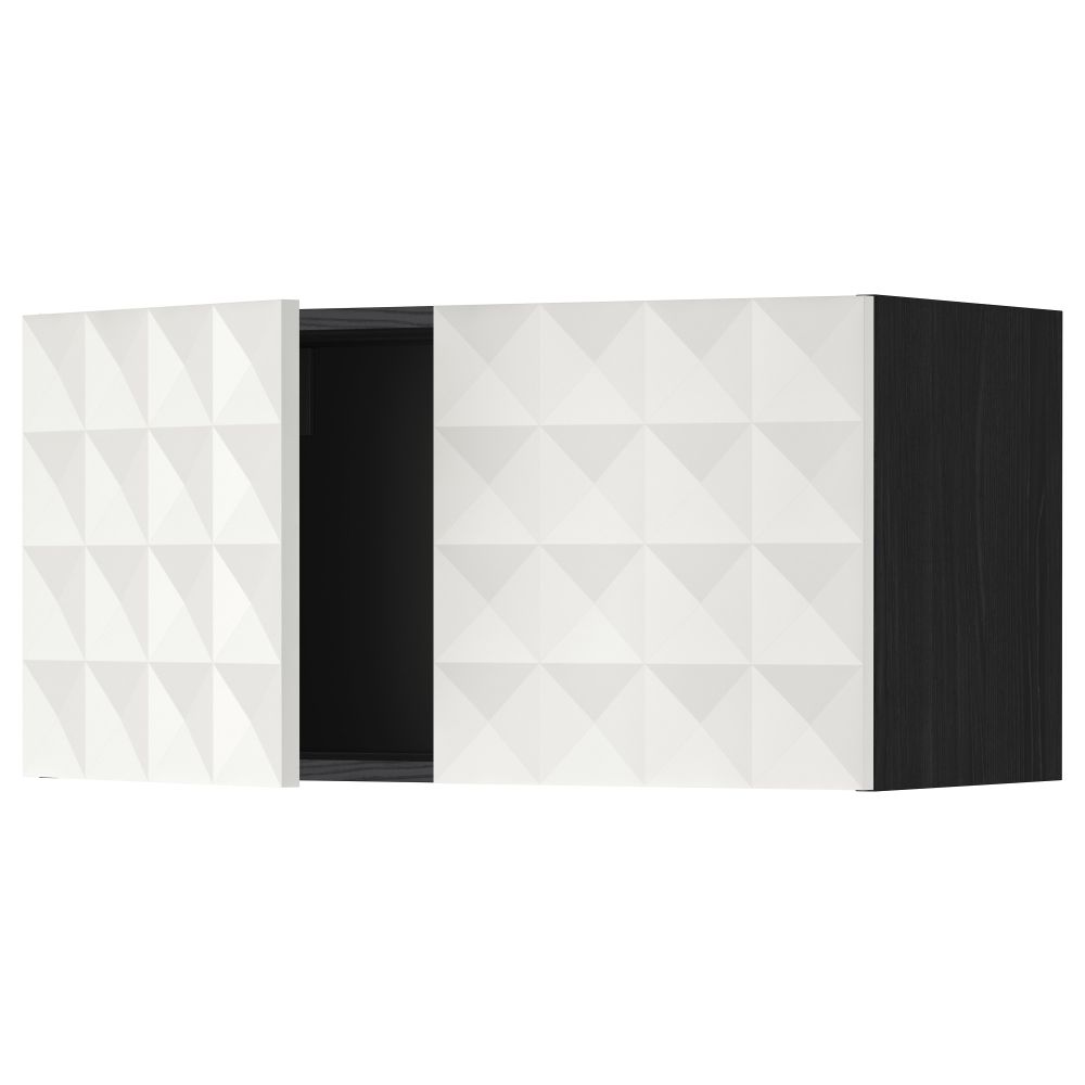 Навесной шкаф с 2 дверями МЕТОД, черный, Гэррестад белый (80x40 см) - схема-чертеж с размерами