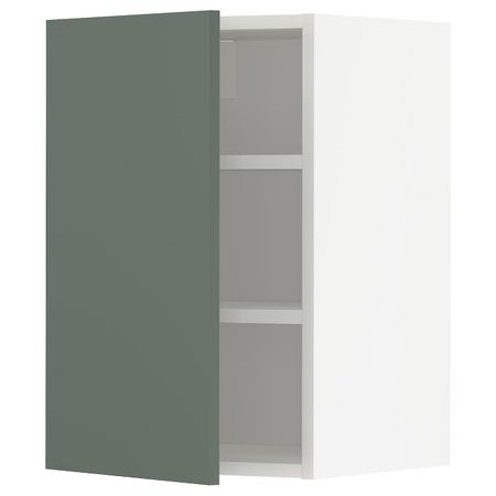 Навесной шкаф с полками, белый/Бодарп серо-зеленый 40x60 см IKEA METOD МЕТОД 994.450.07