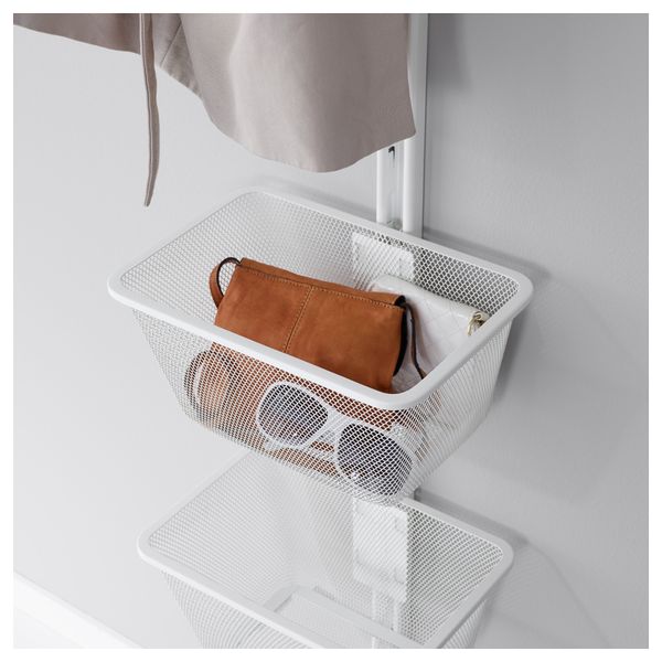 Настенная шина, корзина, крючок АЛЬГОТ, белый (30x22x197 см) - фото 3