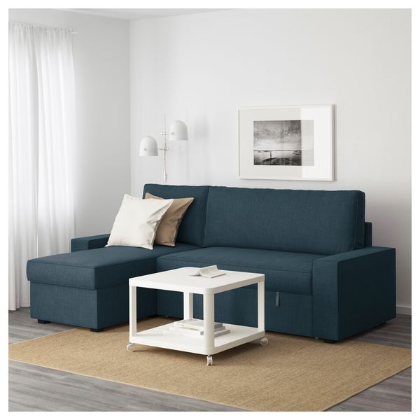 Диван-кровать с козеткой ВИЛАСУНД, Хилларед темно-синий - фото 3