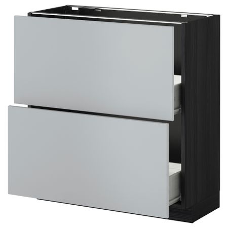 Напольный шкаф с 2 ящиками МЕТОД / ФОРВАРА, черный, Веддинге серый
