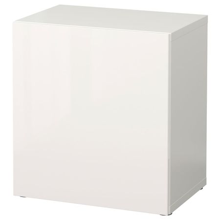 Стеллаж с дверью, белый/Сельсвикен глянцевый, белый 60x42x64 см IKEA BESTÅ БЕСТО 492.444.07