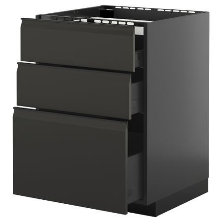 Шкаф для варочной панели, 3 фасада, 3 ящика IKEA METOD МЕТОД, KNIVSHULT 095.885.57