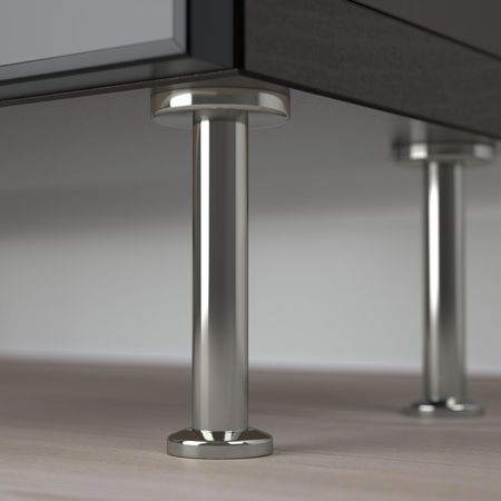 Комбинация для хранения + стеклянная дверц, черно-коричневый/глассвик/сталларп черный-прозрачное стекло 60x22x202 см IKEA BESTÅ