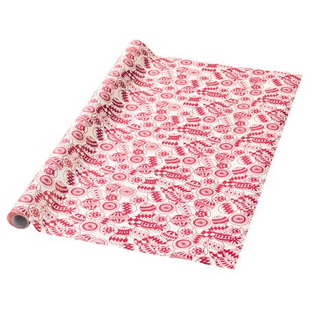 Рулон оберточной бумаги ВИНТЕР 2018, белый/красный (3x0.7 м)