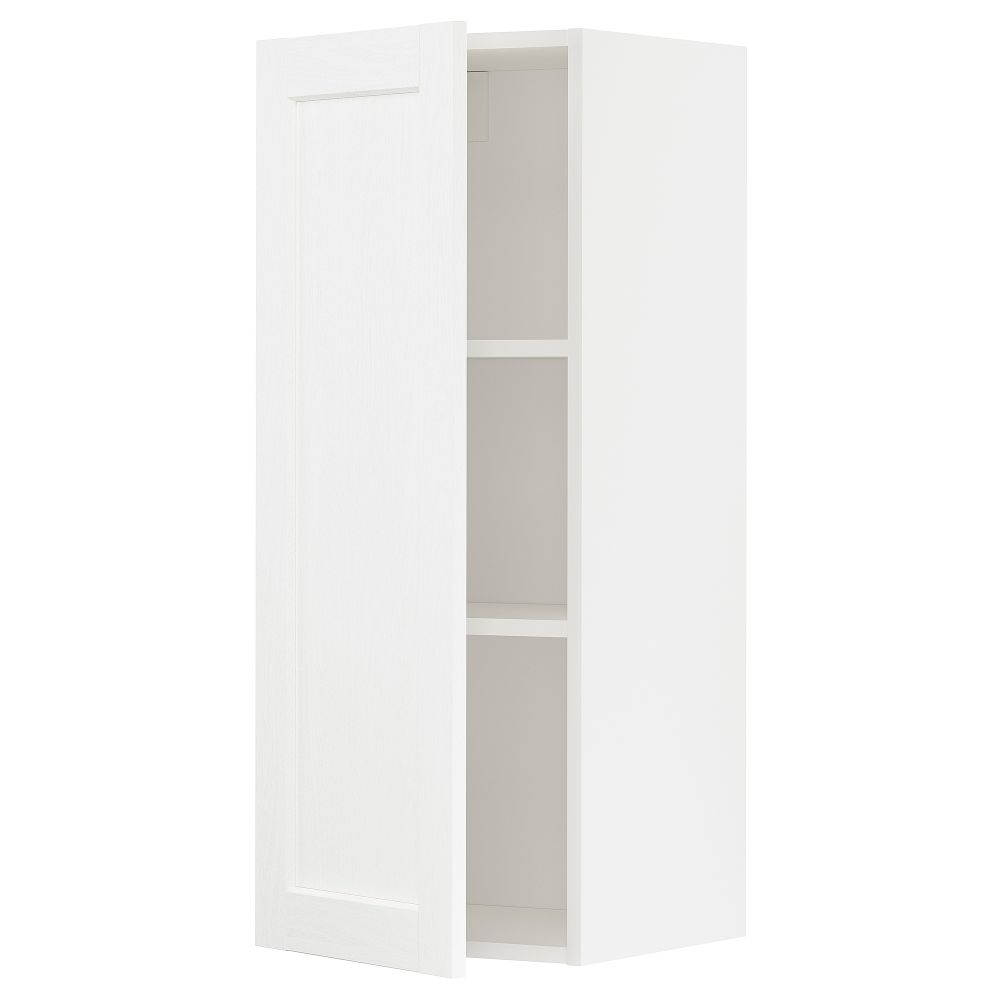Навесной шкаф с полками, белый Enköping, белый под дерево, 40x100 см IKEA METOD МЕТОД 394.734.61 - фото 1