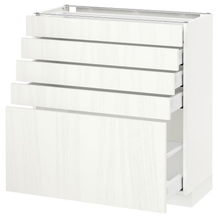 Напольный шкаф с 5 ящиками МЕТОД / МАКСИМЕРА, белый, Росдаль белый