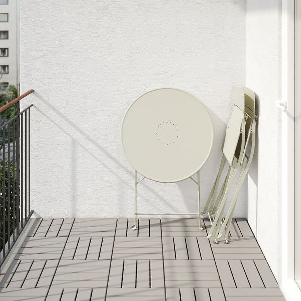 Стол + 2 складных стула,д/сада, бежевый/Куддарна бежевый IKEA SALTHOLMEN САЛЬТХОЛЬМЕН 192.862.86 - фото 4