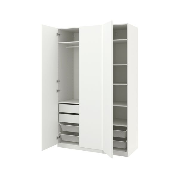 Гардероб, комбинация, белый, белый, 150x60x236 см IKEA PAX ПАКС, VIKANES 695.153.65 - схема-чертеж с размерами