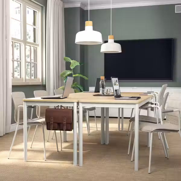 LÄKTARE Конференц-стул - светло-бежевый/белый - фото 4