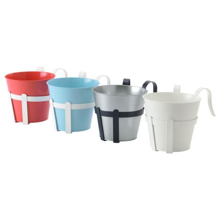 Кашпо с держателем СОККЕР, д/дома/улицы, разные цвета (17 см)