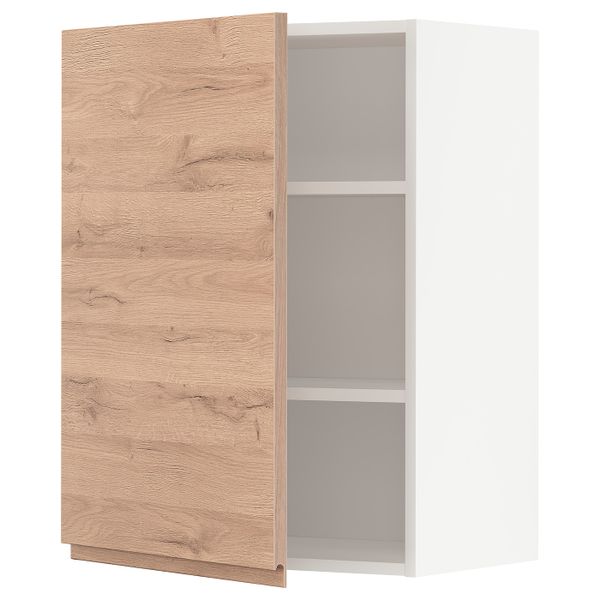 Навесной шкаф с полками, белый/Воксторп под дуб 60x80 см IKEA METOD МЕТОД 094.141.90 - схема-чертеж с размерами