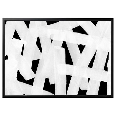 Картина с рамой, Мазки, черный 140x100 см IKEA БЬЁРКСТА 192.984.11