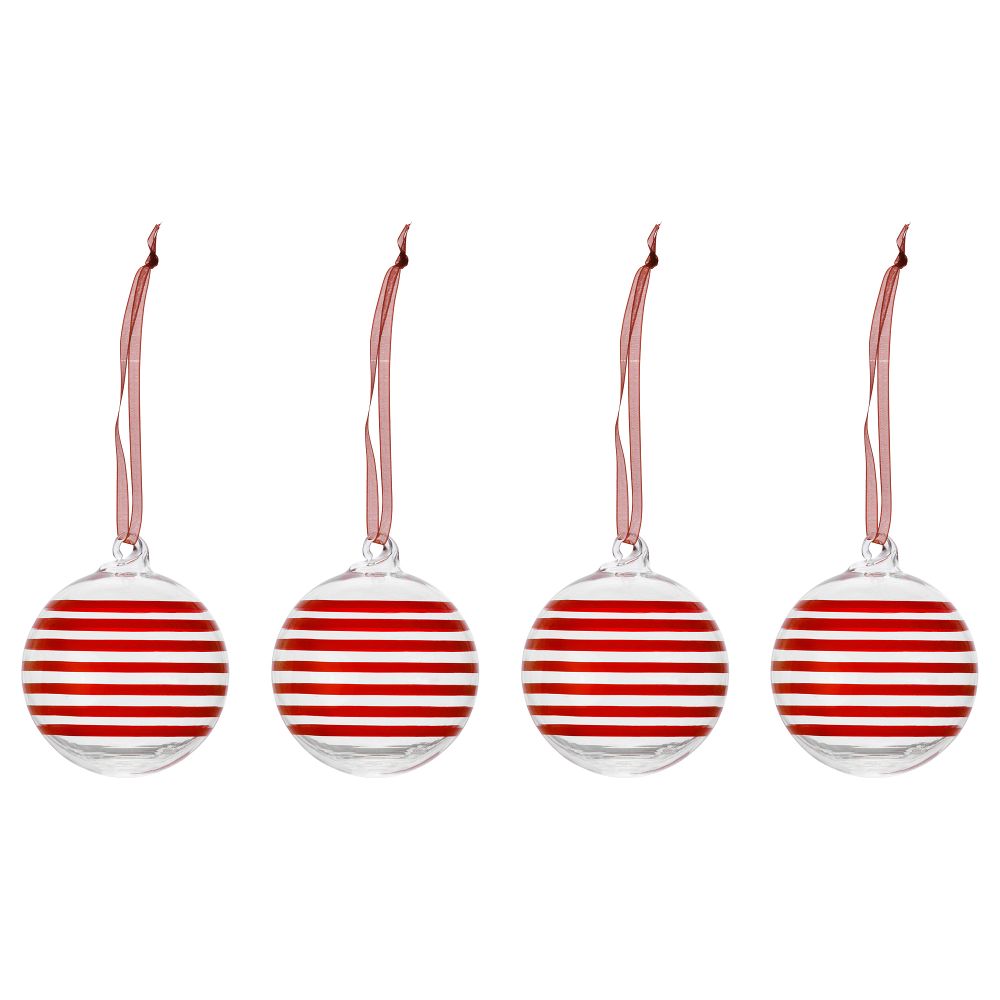 Елочное украшение, шар прозрачное стекло, красный, 6 см IKEA VINTERFINT 905.805.23 - фото 1
