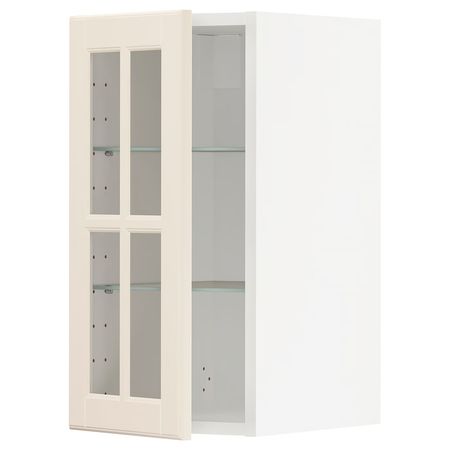 METOD Навесной шкаф/полки/стеклян дверца