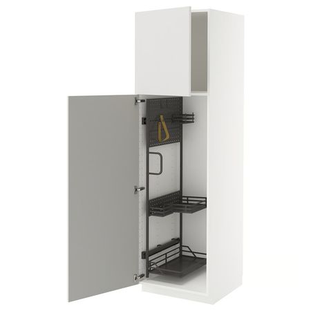 METOD Высокий шкаф с отд д/акс д/уборки