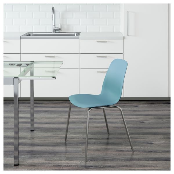 Стул ЛЕЙФ-АРНЕ, голубой, Брур-Инге хромированный - фото 2