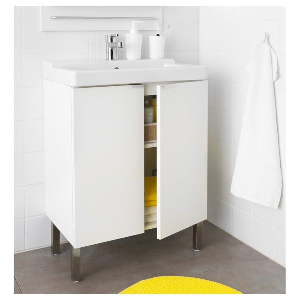 Шкаф под раковину с 2 дверцами ЛИЛЛОНГЕН / ТЭЛЛЕВИКЕН, белый - схема-чертеж с размерами