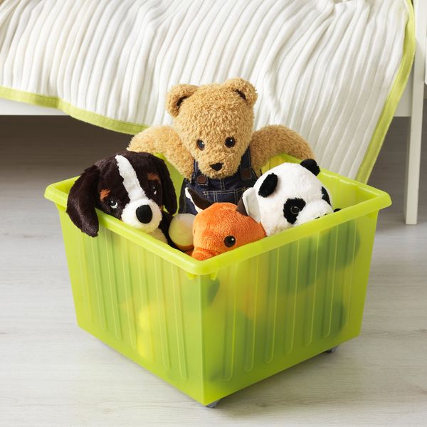 Ящик на колесах, светло-зеленый 39x39 см IKEA VESSLA ВЕССЛА 803.660.38 - схема-чертеж с размерами