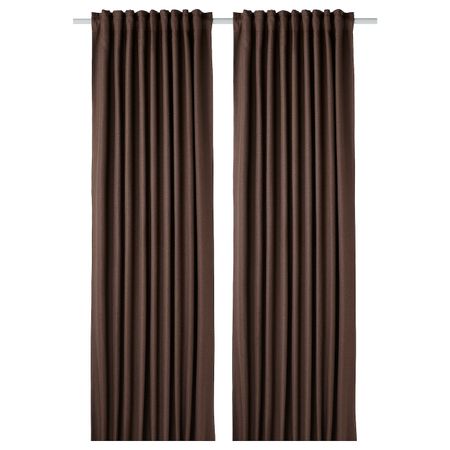 Затемняющие гардины, 2 шт., коричневый 145x300 см IKEA ANNAKAJSA АННАКАЙСА 704.981.43