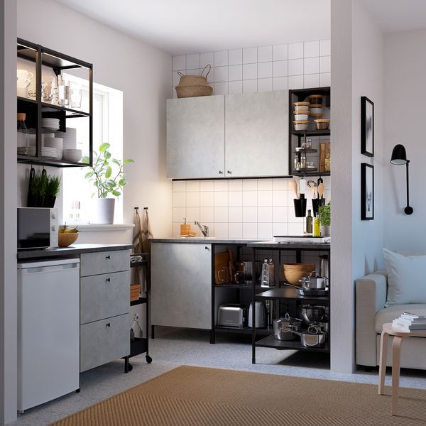 Угловая кухня, антрацит, под бетон IKEA BEGIVENHET БЕГИВЕНХЕТ 493.381.80 - фото 3