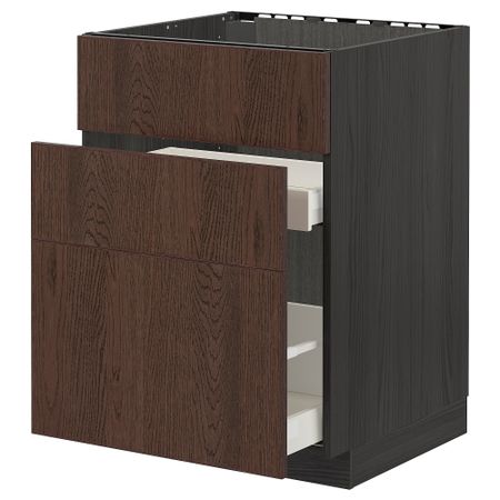 Шкаф под мойку + 3 фасада, 2 ящика, 60x60 cm IKEA METOD МЕТОД, MAXIMERA МАКСИМЕРА 694.056.73