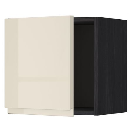Шкаф навесной, черный, Воксторп глянцевый светло-бежевый 40x40 см IKEA МЕТОД 492.249.18