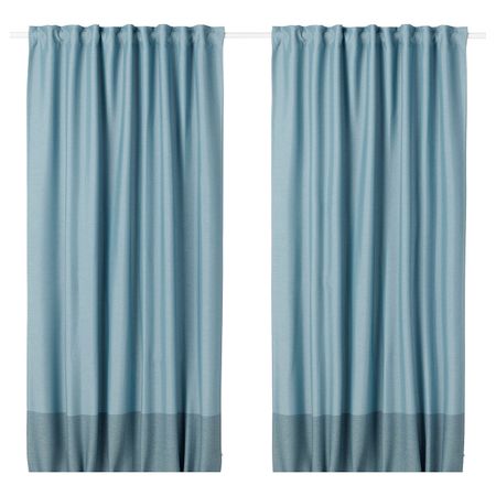 Затемняющие гардины, 2 шт., синий 145x300 см IKEA MARJUN МАРЬЮН 604.140.64