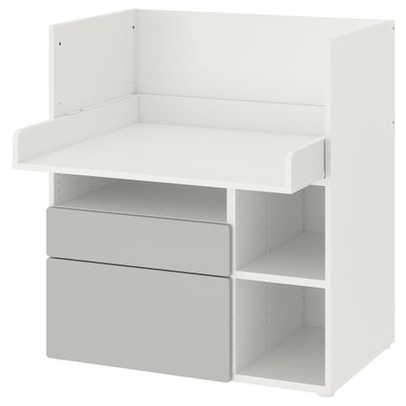 Письменный стол, белый серый с 2 ящиками, 90x79x100 см IKEA SMÅSTAD СМОСТАД 193.922.58