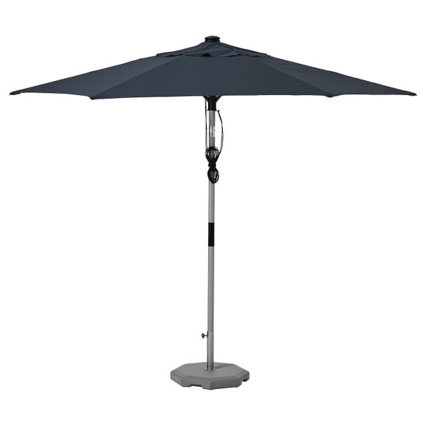 Зонт от солнца с опорой, под серое дерево темно-синий/Хювон 300 см IKEA БЕТСО / ЛИНДЭЙА 893.247.89 - фото 1