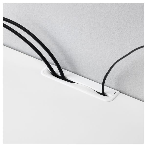 Шкаф для ТВ, комбинированный, стекляные дверцы БЕСТО, белый Грундсвикен, темно-серый прозрачное стекло (240x40x230 см) - фото 5