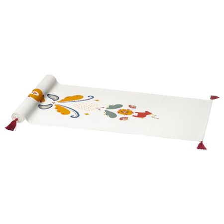 Дорожка настольная, белый красный, кисть, 35x130 см IKEA MÄVINN 205.877.59