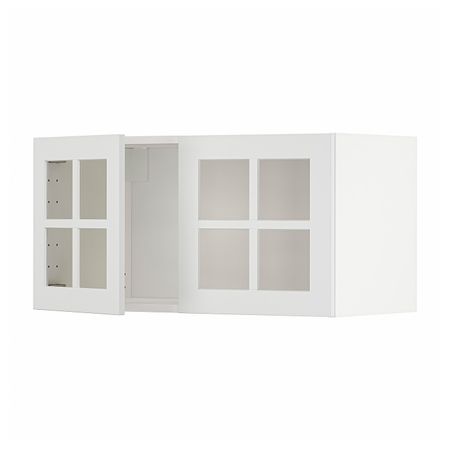 Навесной шкаф, 2 стеклянные дверцы, белый/Стенсунд белый 80x40 см IKEA METOD МЕТОД 394.097.76