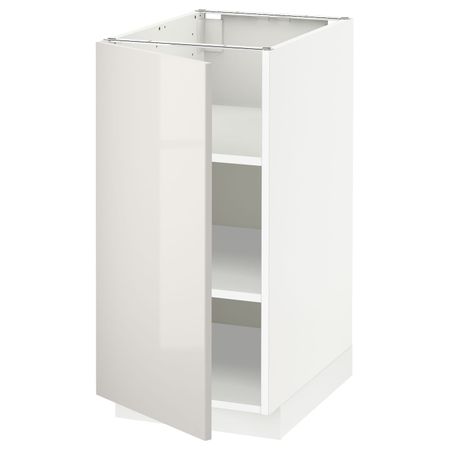 Напольный шкаф с полками, белый/Рингульт светло-серый 40x60 см IKEA METOD МЕТОД 792.317.24