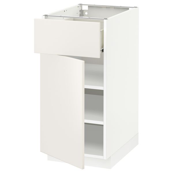 Напольный шкаф с ящиком, дверью МЕТОД / ФОРВАРА, белый, Веддинге белый - схема-чертеж с размерами